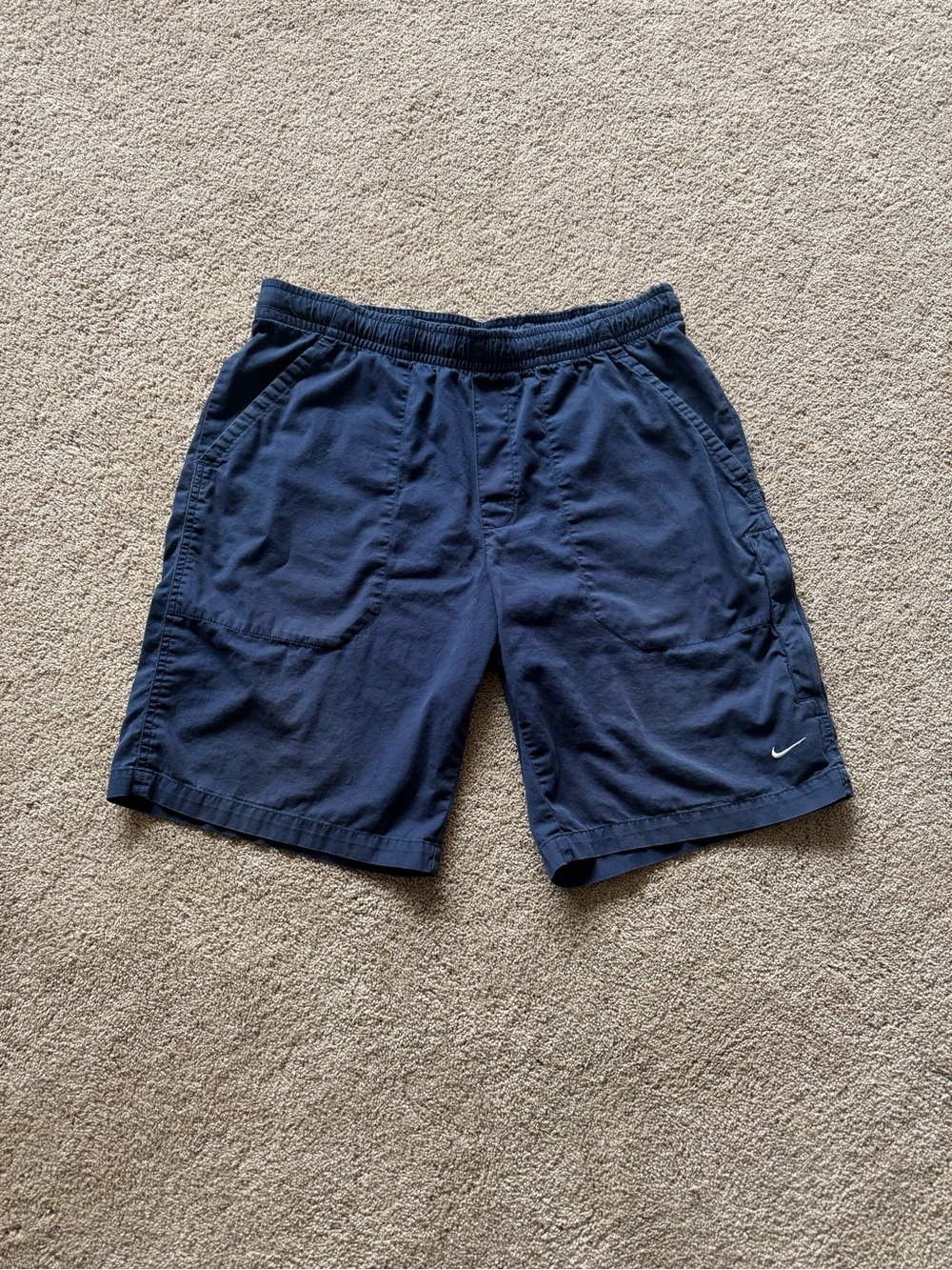 Vintage Y2K Men’s Large Navy Blue Nike Shorts, Baggy Streetwear, Great Condition